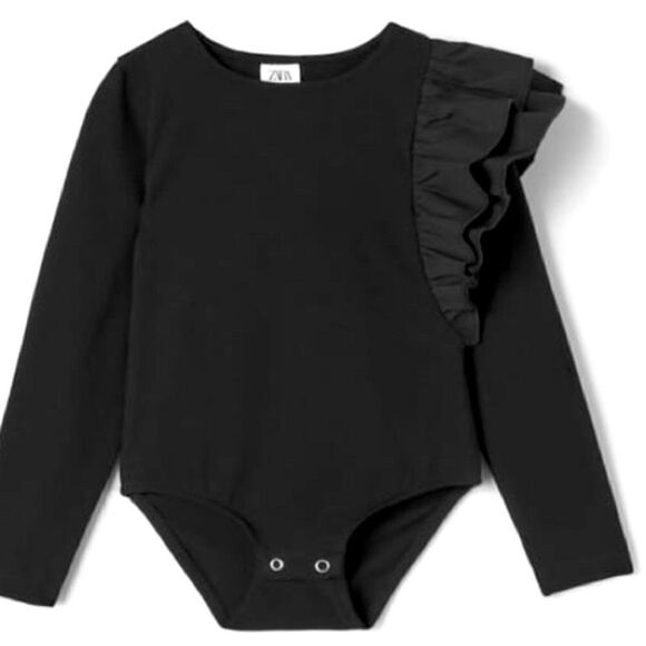 Ruffled  asymmetrical bodysuit - Picture 1 of 6